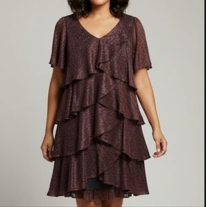 Ignite Evenings Shimmering Purple Dress Size 12